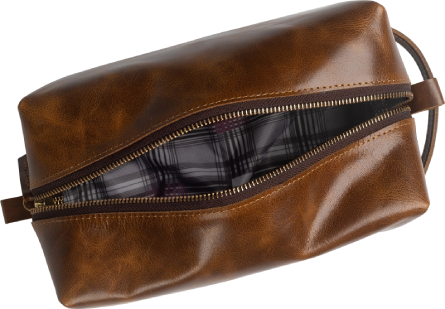 Brown leather pouch